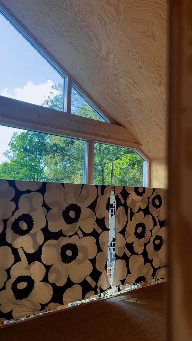 Instagram post by @elisabethdunker_fld for Marimekko. Caption reads: Damp, temporary.

#scandinavianhome #plywoodlove....