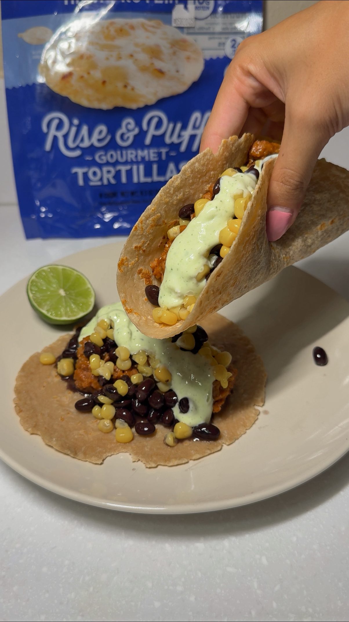 Instagram post by @bitesbymia for Rise & Puff. Caption reads: If you are locked in on hitting your protein goal…....