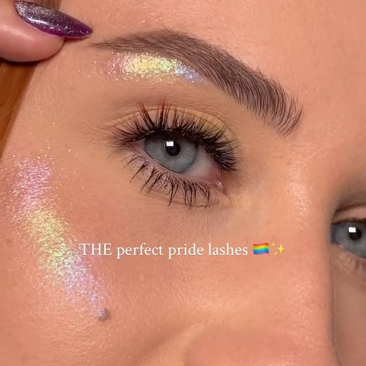 Instagram post by @chloeandcosmetics for Eylure. Caption reads: [...] are these rainbow tip lashes from....