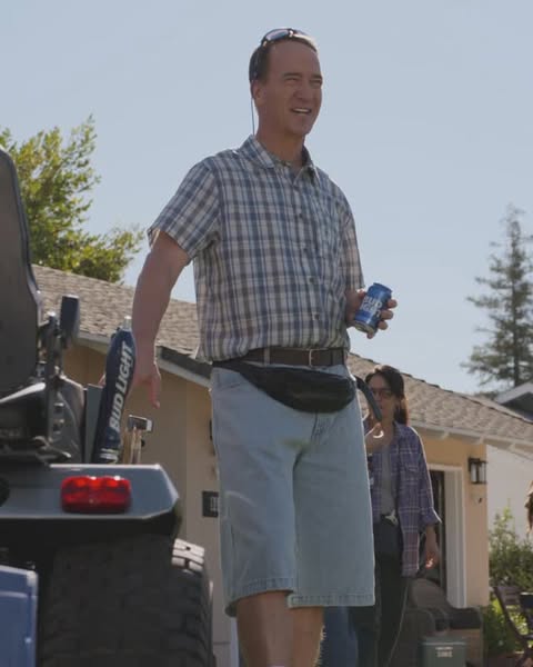 Instagram post by @peytonmanning for Bud Light. Caption reads: Big Men on Cul-de-Sac know how to get the party....