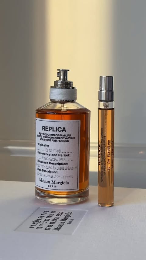Instagram post by @kathleendarling_ for Maison Margiela Fragrances. Caption reads: [...] #REPLICAByTheFireplace....