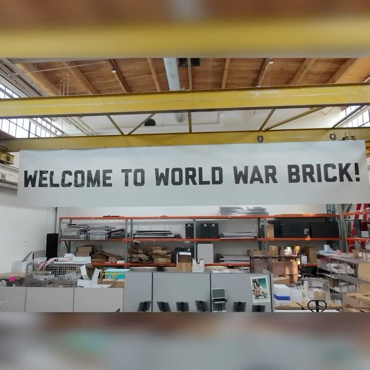 Instagram post by @dan.bkm for Brickmania Toys. Caption reads: Today is the final day of World War Brick 2025! We....