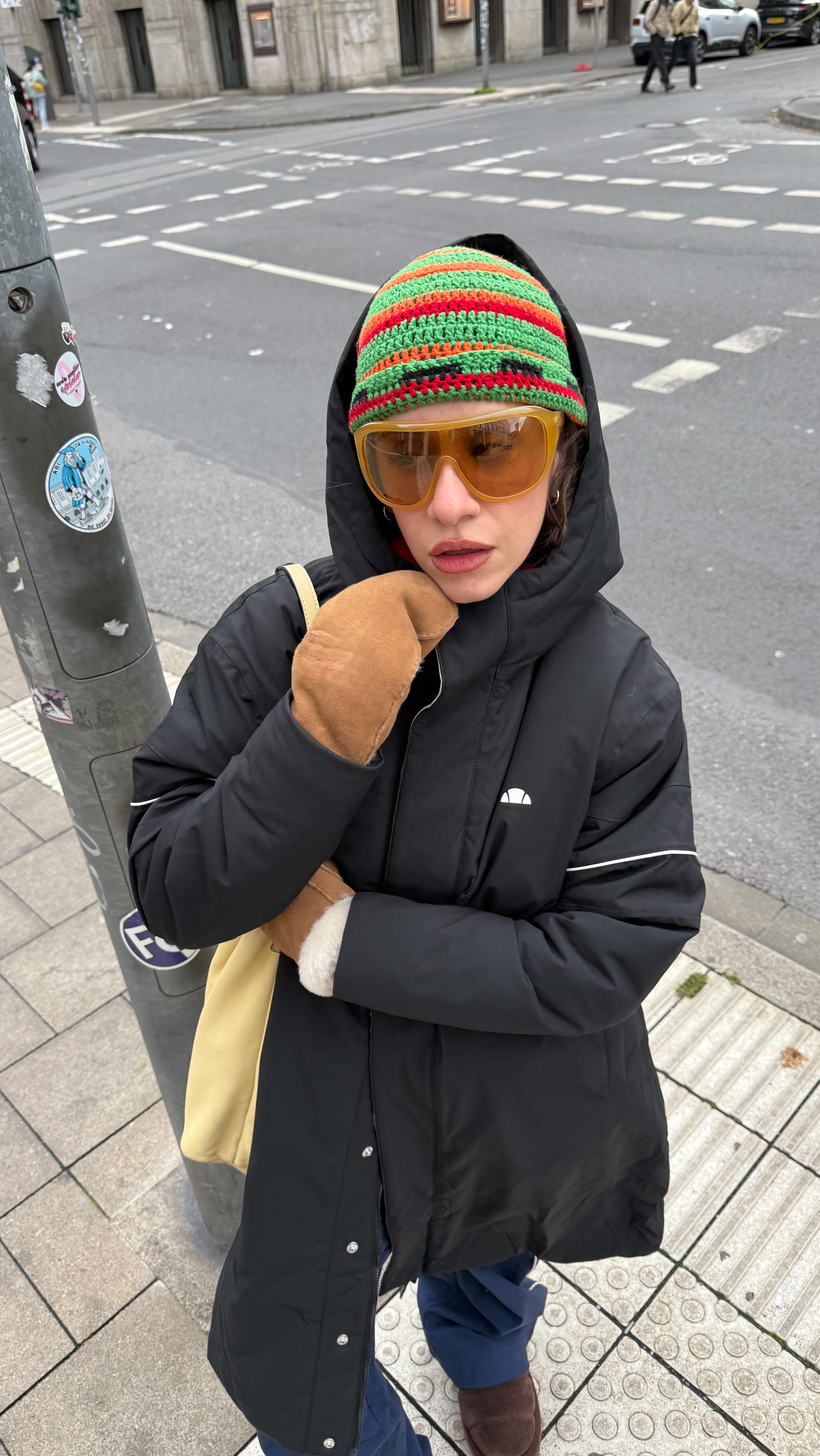 Instagram post by @rebecaoksana for ellesse. Caption reads: anzeige | ready for cozy season @ellesse ⭐️.