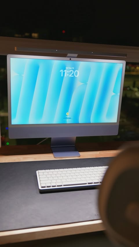 Instagram post by @mikebanh_ for BenQ. Caption reads: [...] best accessories for your iMac setup 💡 BenQ....