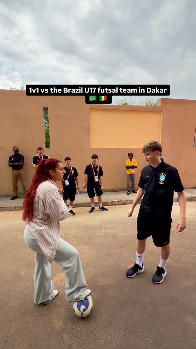 Instagram post by @jojdakar2026 for Olympics. Caption reads: [...] Games Dakar 2026 with @brasil_futsal....