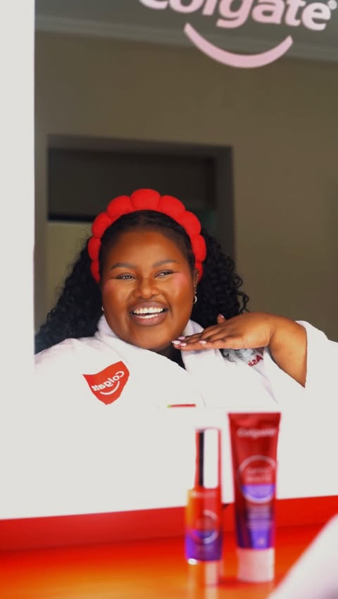 Instagram post by @sivmabula for Colgate. Caption reads: Upgrading my smile with the @colgatesa Optic White....