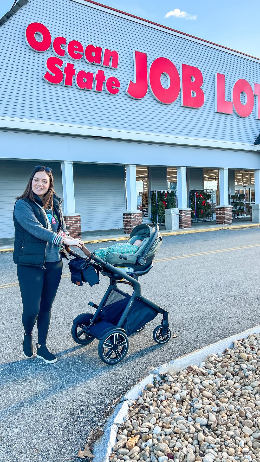 Instagram post by @beshelbylee for Ocean State Job Lot Official. Caption reads: Come shopping for stocking stuffers with me!....