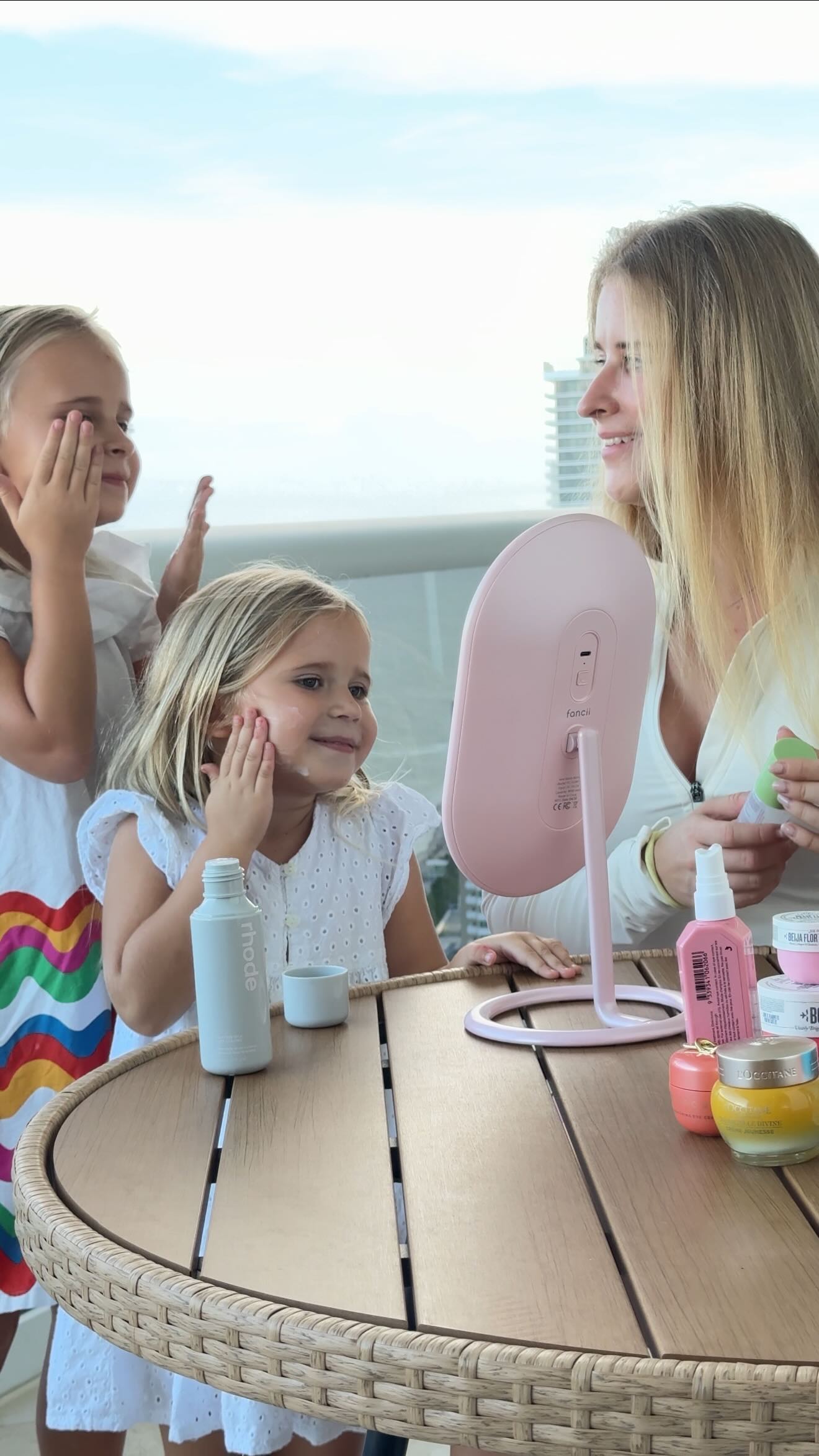 Instagram post by @mshenderovich for Fancii. Caption reads: GRWM with my mini crew 💕 This @fanciico Vera....