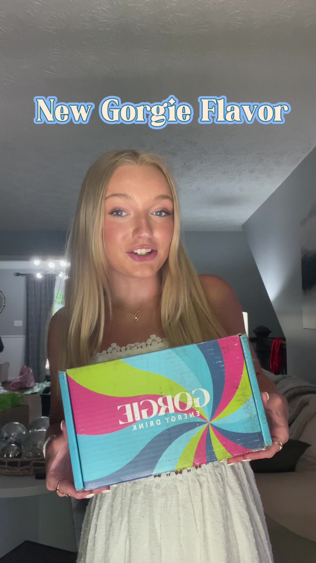 TikTok post by @asl_for_teens for Gorgie. Caption reads: New @GETGORGIE flavor 🍬 #energydrinks #getgorgie....