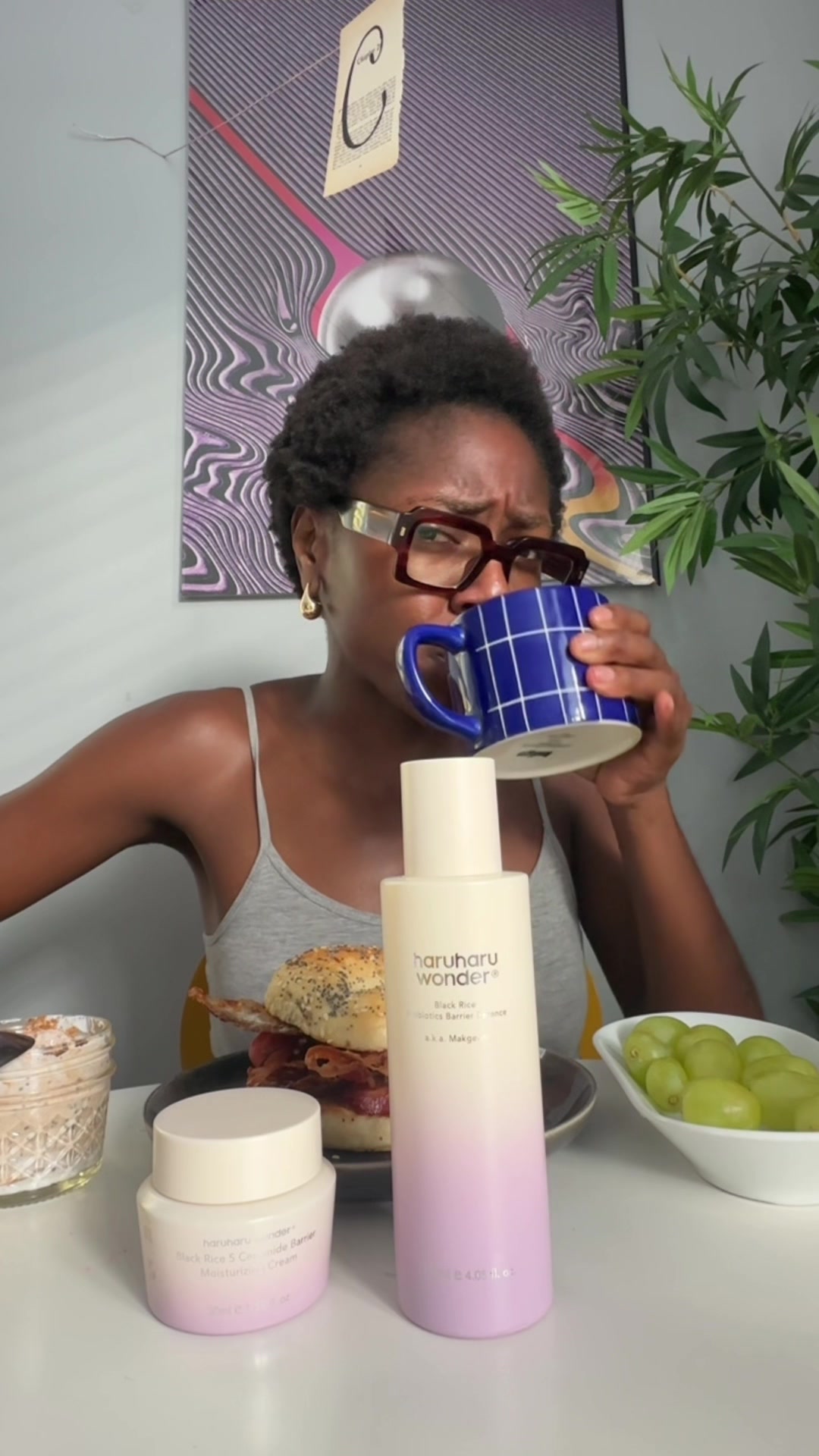 TikTok post by @yafavegirljas for Haruharu Wonder. Caption reads: I ate good today, my skin ate good today 🤭 it’s....