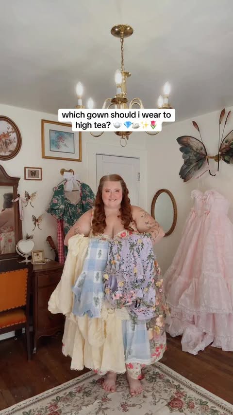 Instagram post by @ava.enchantedd for JessaKae. Caption reads: i can’t choose which @jessakae gown i love more!....