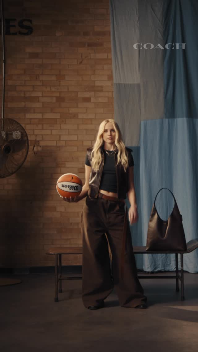 Instagram post by @haileyvanlith for Coach. Caption reads: Pro moves only. New 🎥 with....