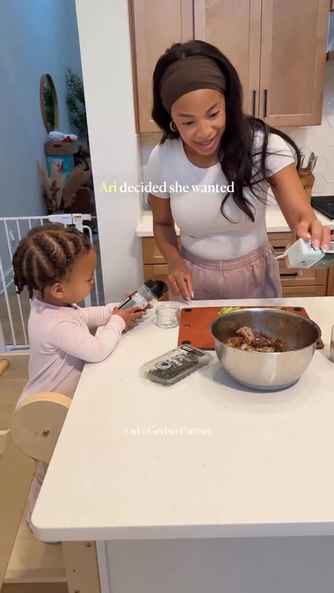 Instagram post by @iamkamiam_ for Gerber. Caption reads: [...] and our quick snack break before dinner....