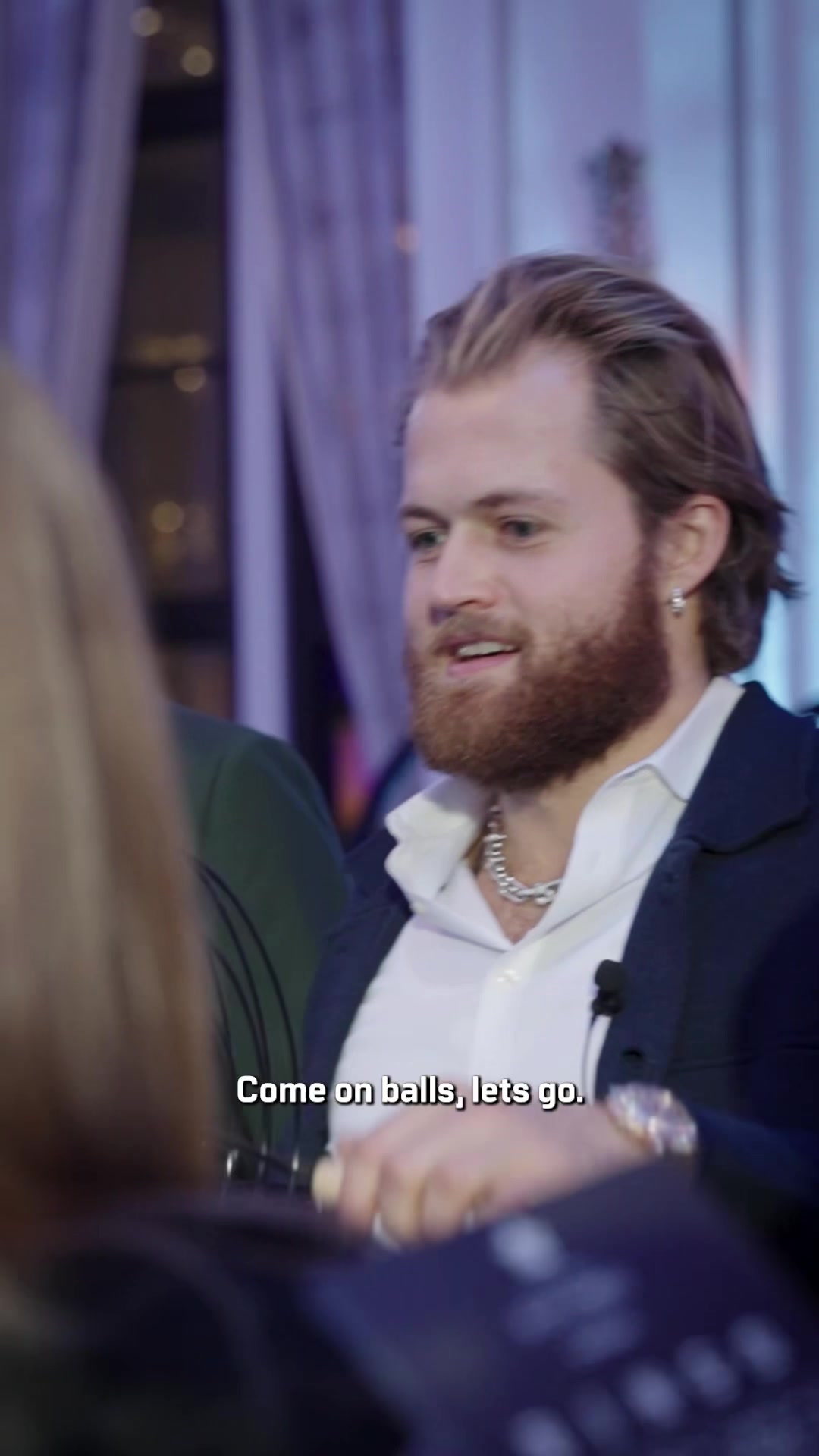 TikTok post by @mapleleafs for Rogers. Caption reads: [...] mic at A Night with Blue & White 🗣️ @Rogers....