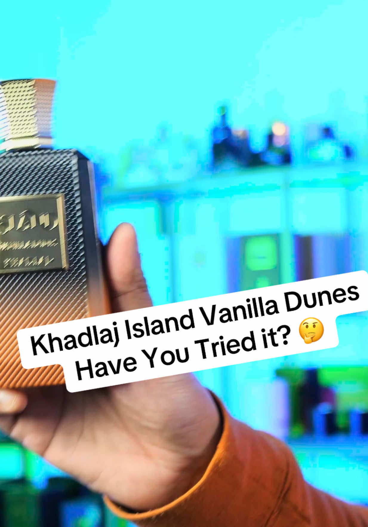 TikTok post by @topdealsdailyuk for French Arabian Perfumes. Caption reads: Khadlaj Island Vanilla Dunes from @French Arabian....
