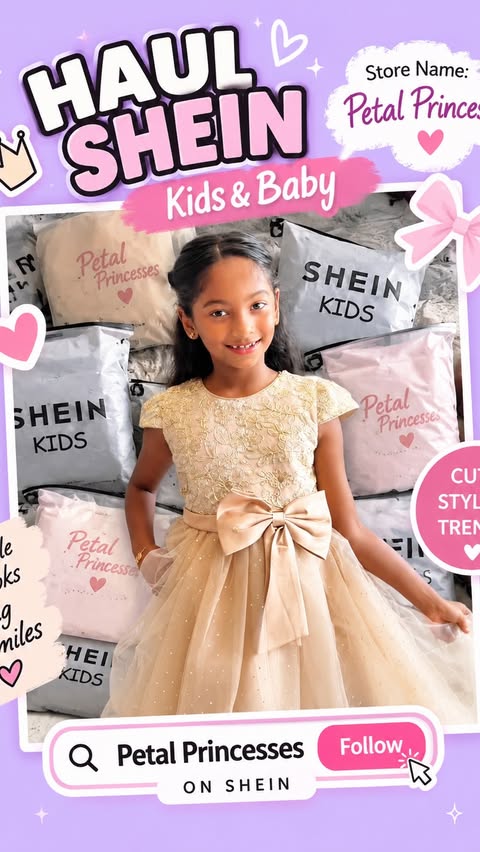 Instagram post by @virgotrendz for SHEIN KIDS. Caption reads: [...] 🆔 492101348 🔗 #SHEINtrends #SHEINKIDS....