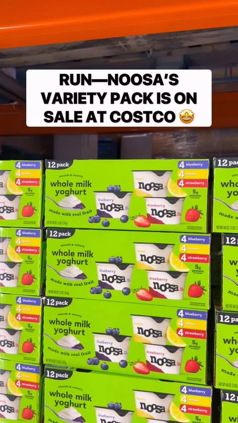 Instagram post by @costcobuys for noosa yoghurt. Caption reads: [...] on SALE at Costco nationwide! @noosayoghurt....