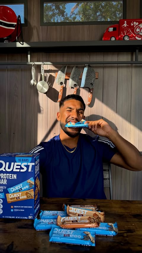 Instagram post by @life0fjon for Quest Nutrition. Caption reads: Quest variety pack is now at Costco!! Snack smart....