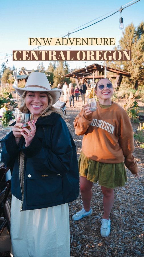 Instagram post by @seattletastingtwins for Visit Bend Oregon. Caption reads: 👇 Central Oregon weekend getaway itinerary: Send....