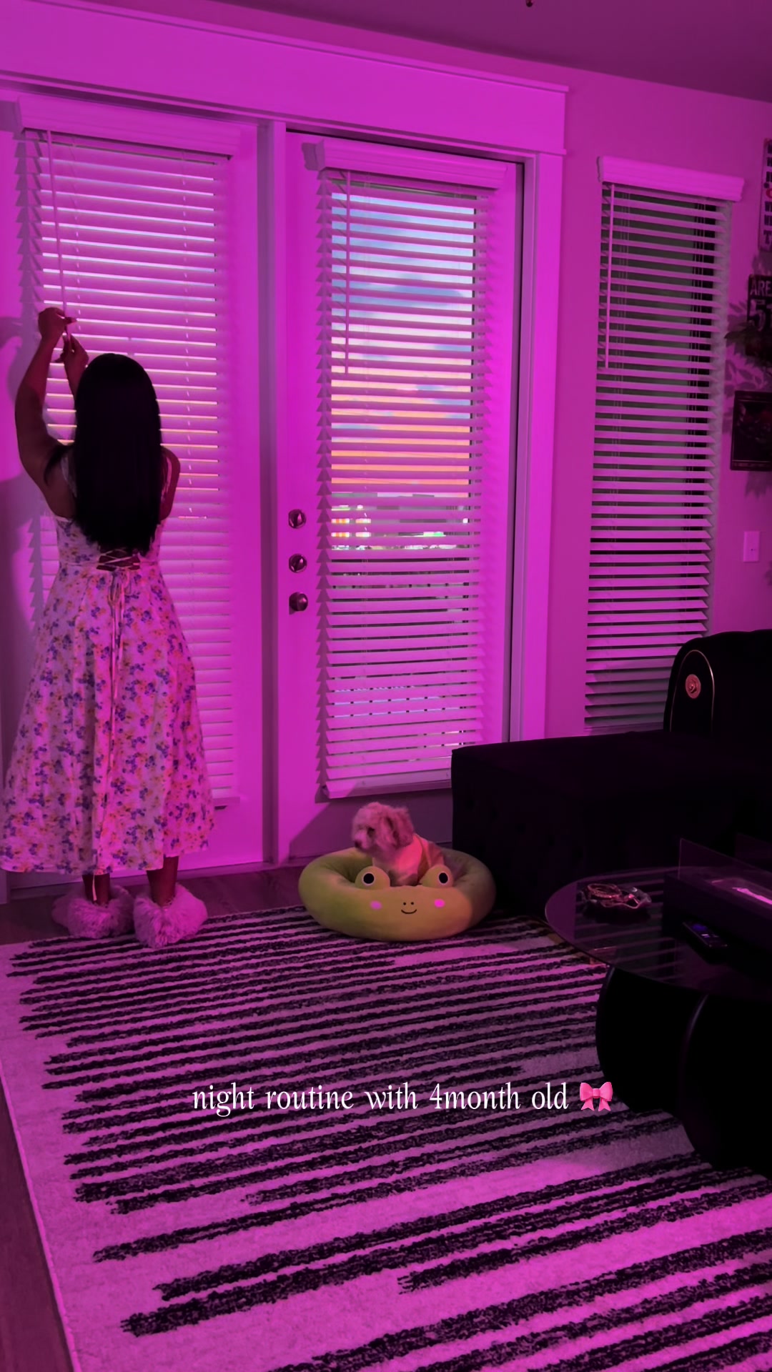 TikTok post by @therealleci for Tubby Todd. Caption reads: night routine with my baby 🎀🩷. @Tubby Todd....