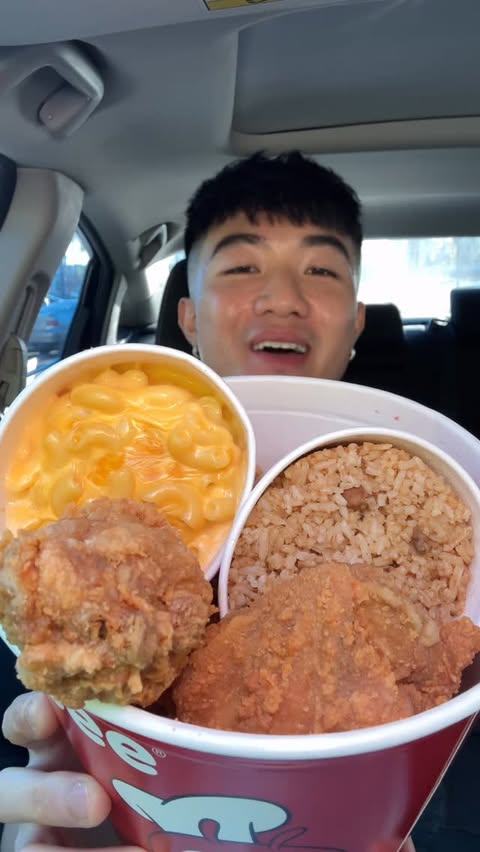 Instagram post by @dlameats for Jollibee US. Caption reads: Enjoying some Chickenjoy after a long day of work....