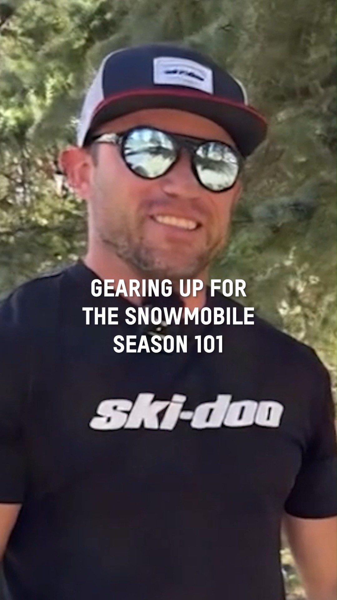 Instagram post by @steve_martin12 for Ski-Doo. Caption reads: Who needs dumbbells when you've got snowmobile....