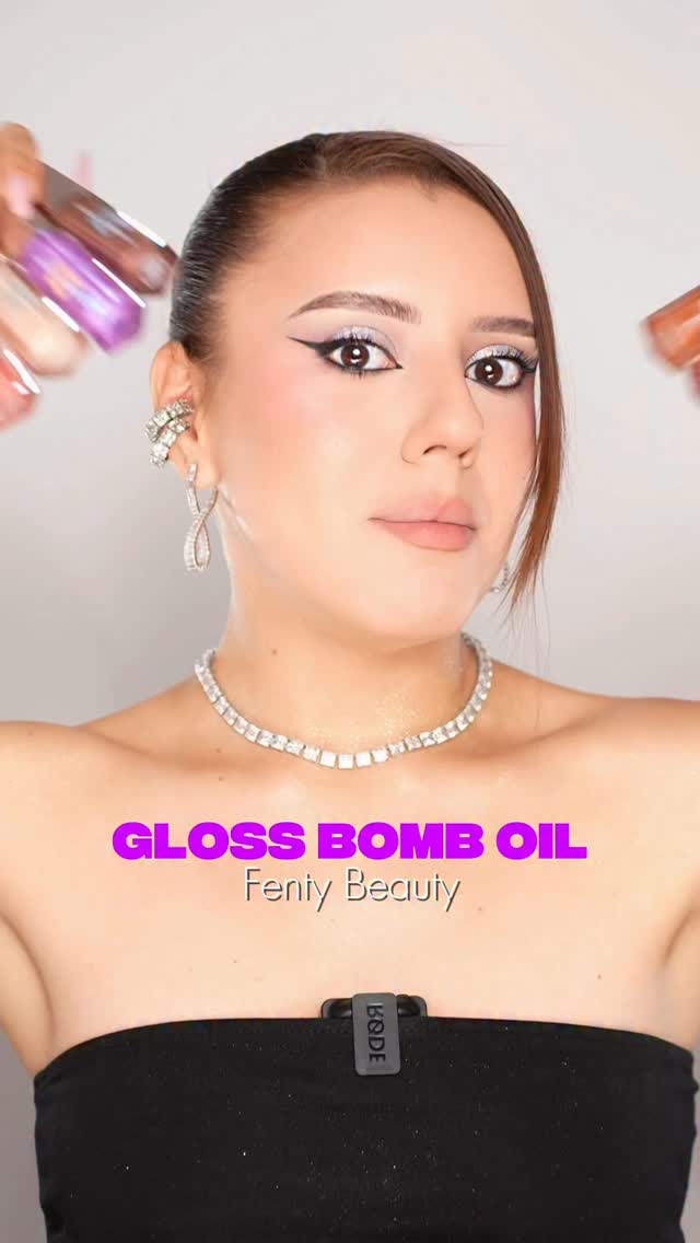Instagram post by @claudiapreduca for FENTY BEAUTY BY RIHANNA. Caption reads: (AD) | Buze glossy, hidratate și cu shimmer out of....