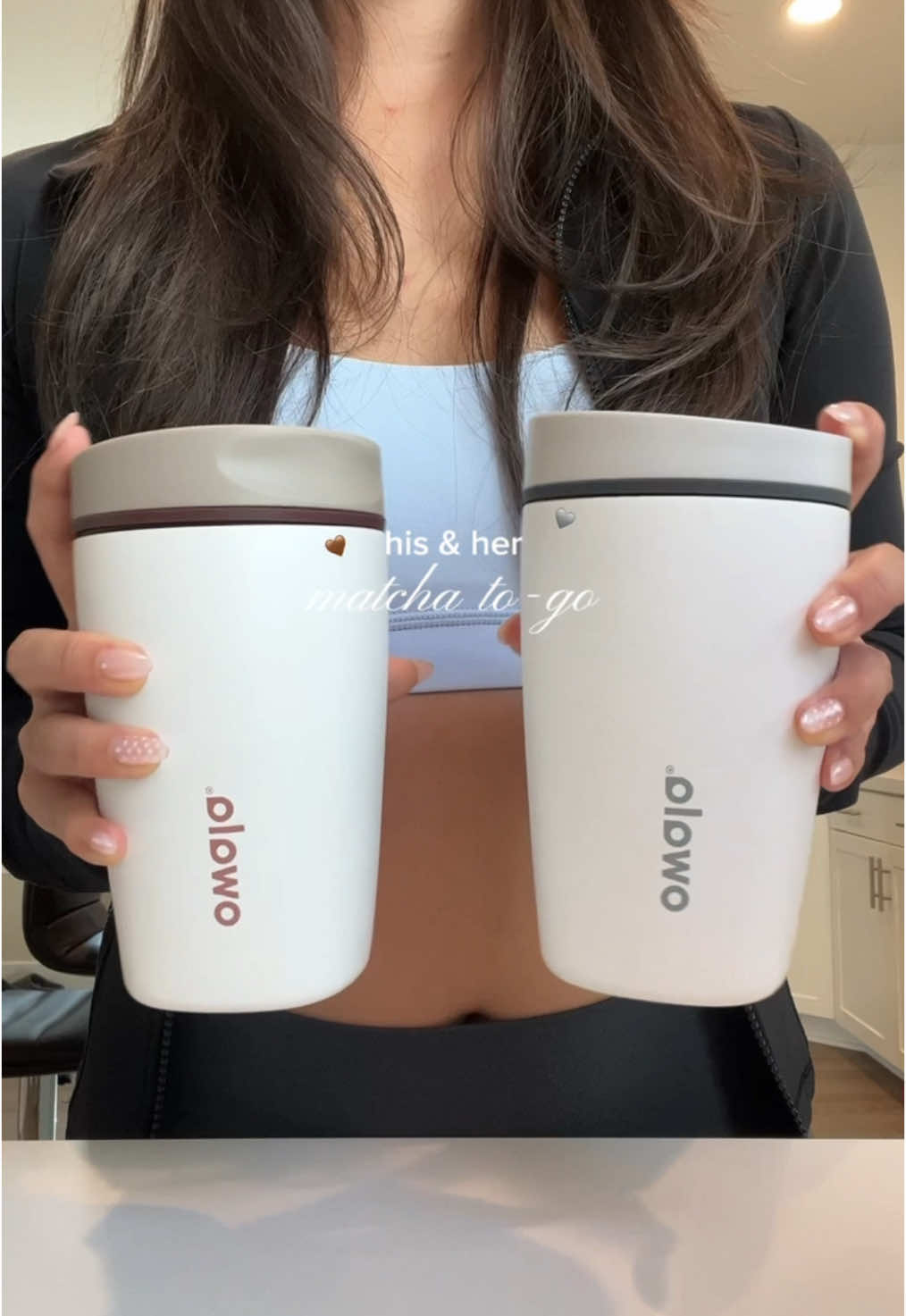TikTok post by @chlsealu for Owala. Caption reads: my everyday to-go mug ☕️🍵 @Owala #owala....