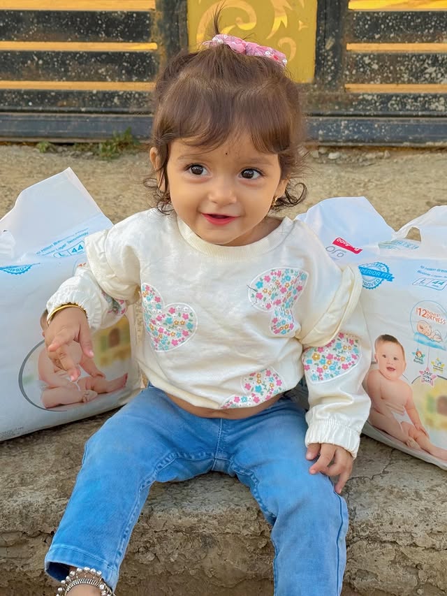 Instagram post by @krushnavii._ for Babyhug. Caption reads: #collaboration with @firstcryindia @babyhug ....