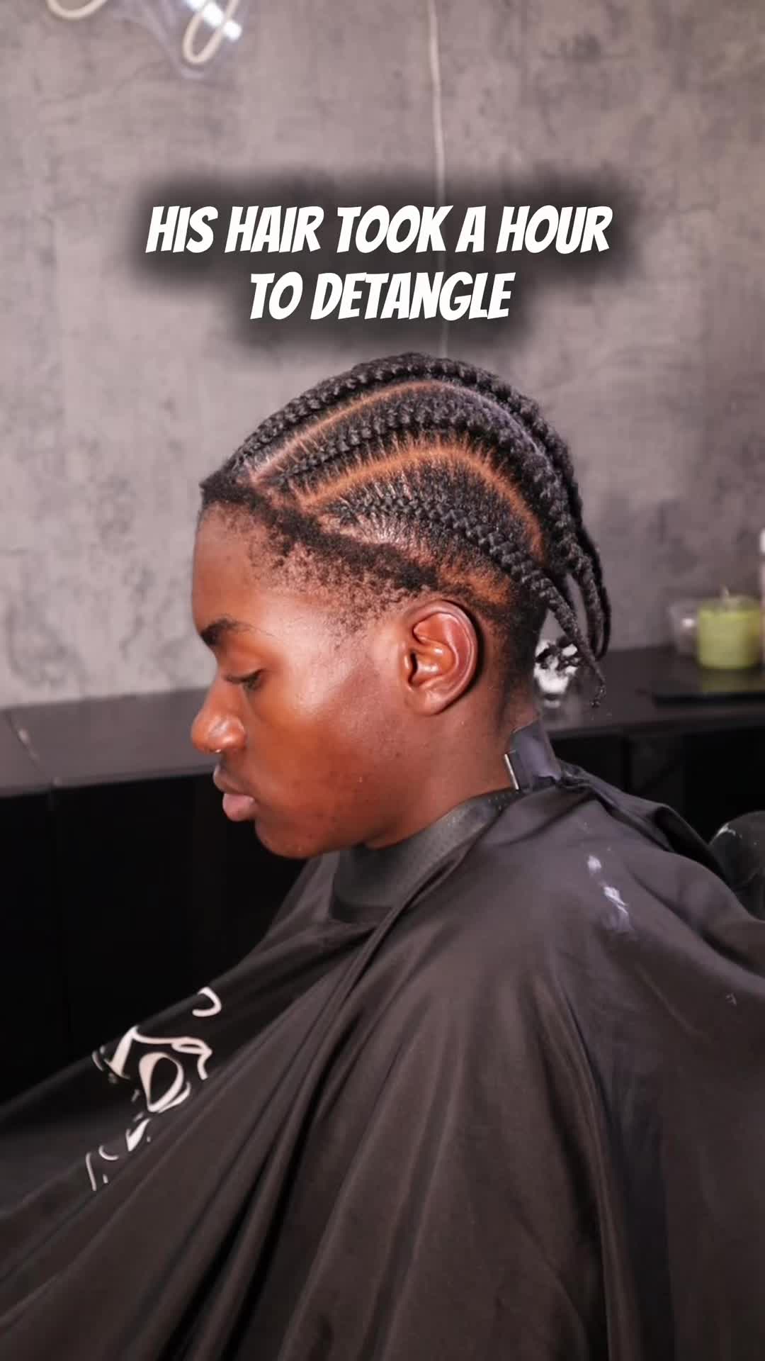TikTok post by @caymoneistyles for Cécred. Caption reads: His hair took a hour to detangle Use code:....