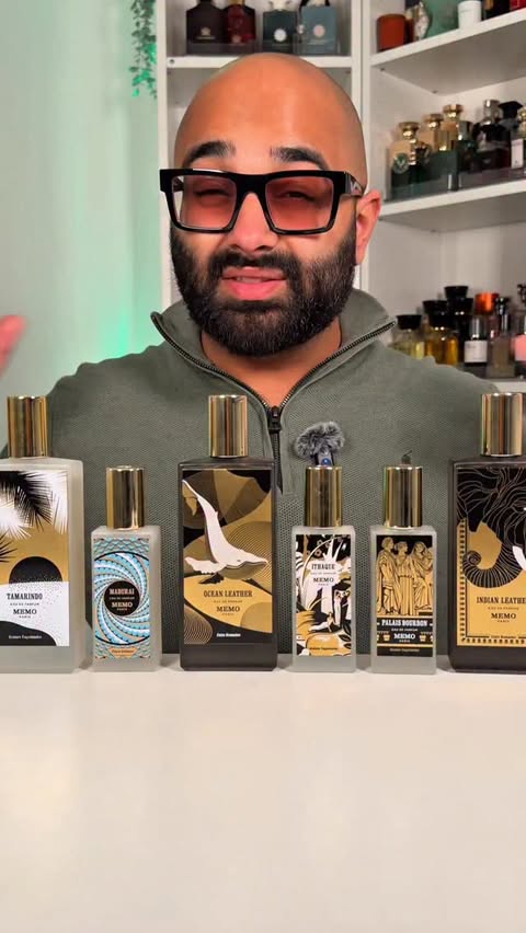 Instagram post by @rishi_j7 for Memo Paris. Caption reads: Memo Paris guide! With the fragrances I own from....