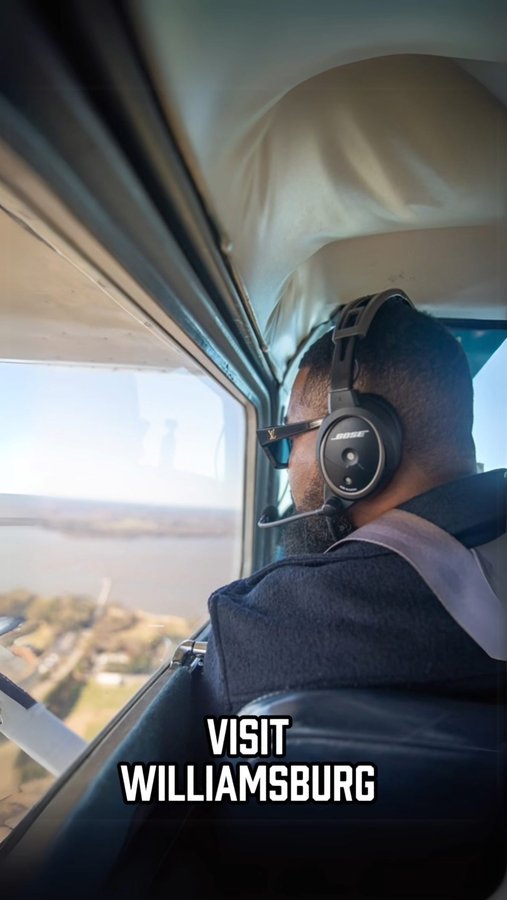 Instagram post by @briankoliver for Visit Williamsburg. Caption reads: [...] meets the present with a trip to....