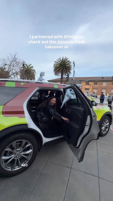 Instagram post by @trendenvy for Xfinity. Caption reads: #XfinityPartner check out the Jurassic Park [...].