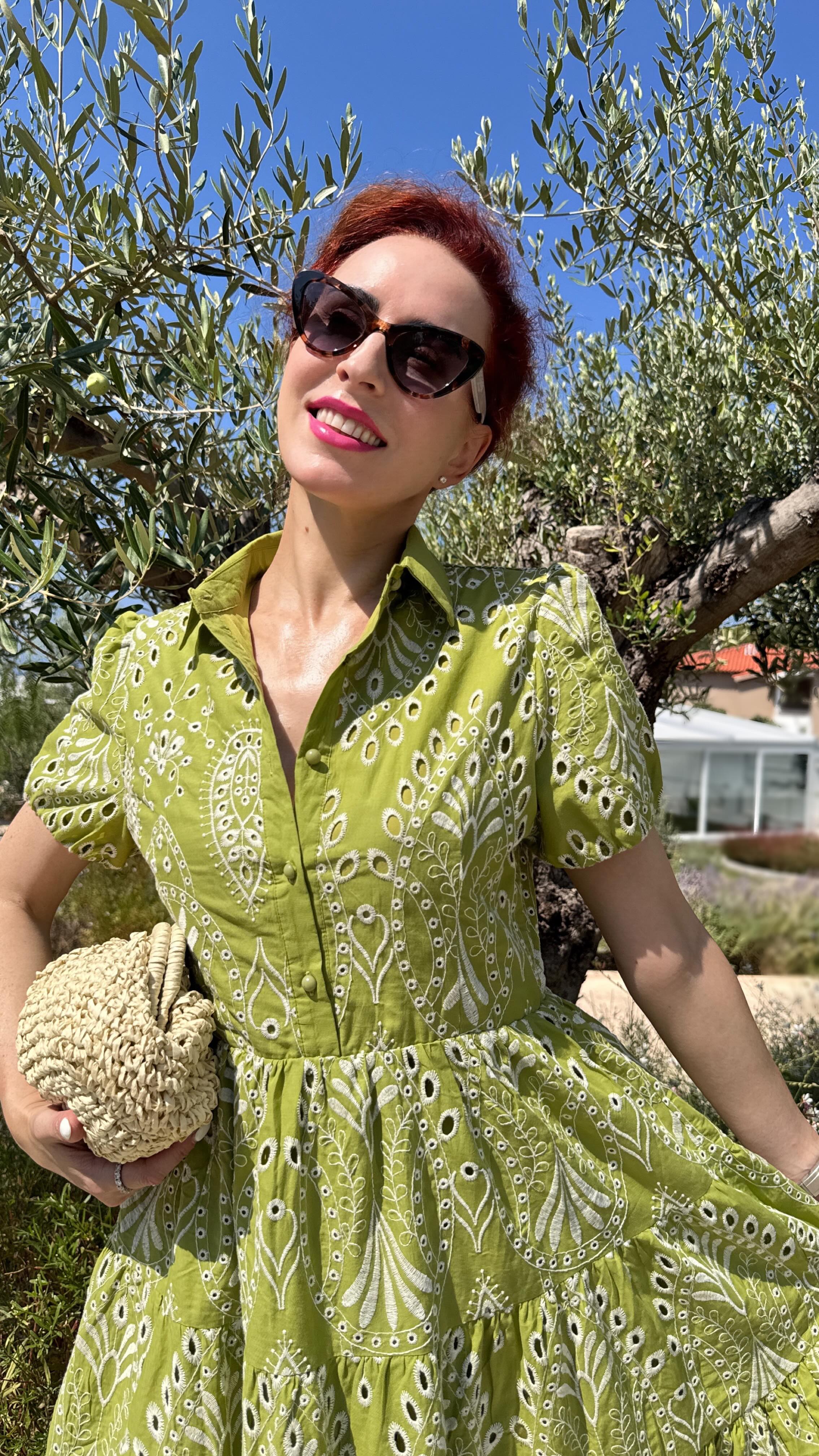 Instagram post by @mireladumitrescu1 for Chicwish. Caption reads: Outfit for the day by @chicwish 🫒💚✨

#chicwish....