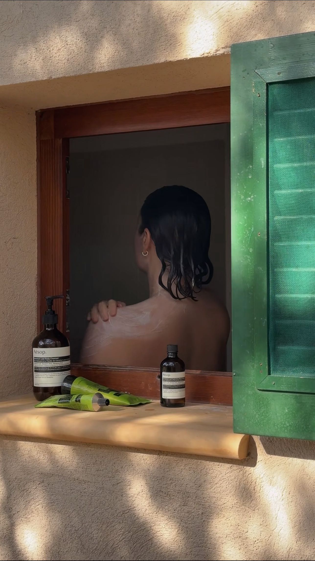 Instagram post by @emmahoareau for Aesop. Caption reads: restoring the mind comes naturally when I’m....