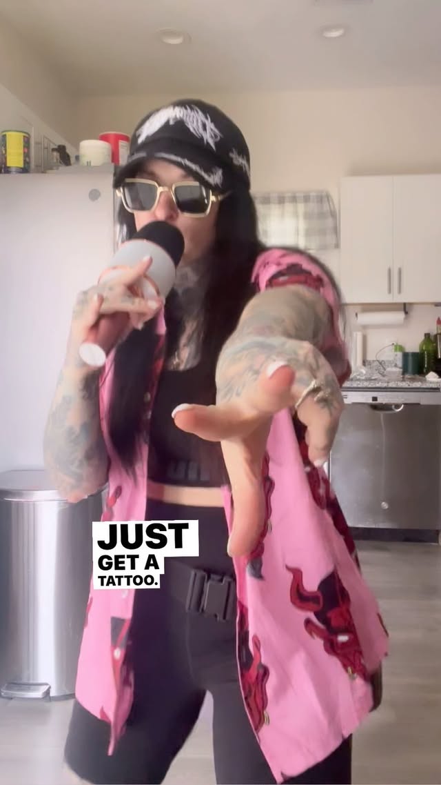 Instagram post by @ashleybtattoo for Tattoodo. Caption reads: The AD is in HD today... it needs a remix 🆘 Don’t....