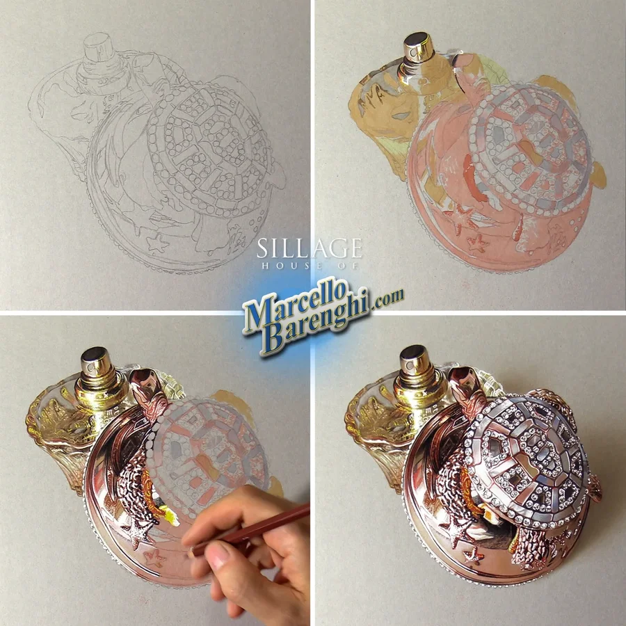 Instagram post by @marcellobarenghi for House Of Sillage. Caption reads: [...] amazing Sea Turtle Haute Bijoux by....