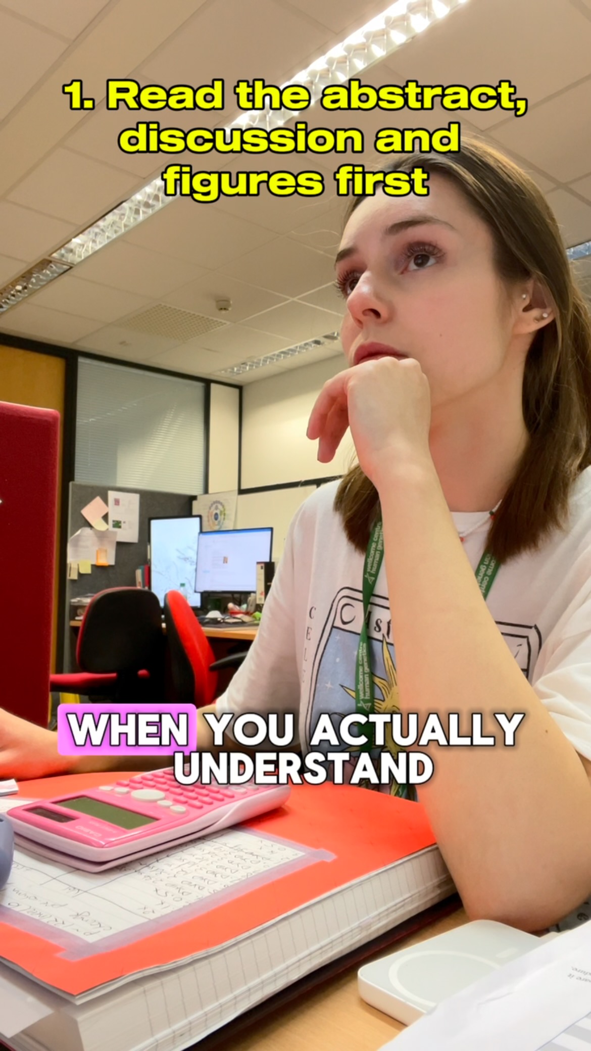 Instagram post by @elina_in_science for Unriddle. Caption reads: Three ways to read papers faster and actually....