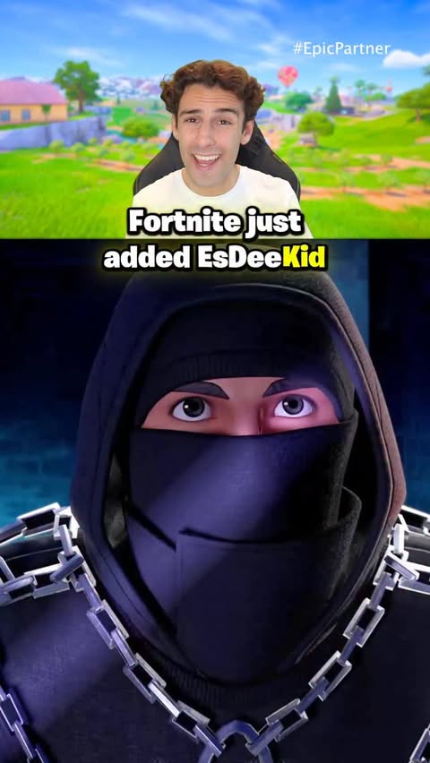 Instagram post by @joshsamsoj for Fortnite. Caption reads: Fortnite X EsDeeKid Collab REVEALED 🔥👀 [...].