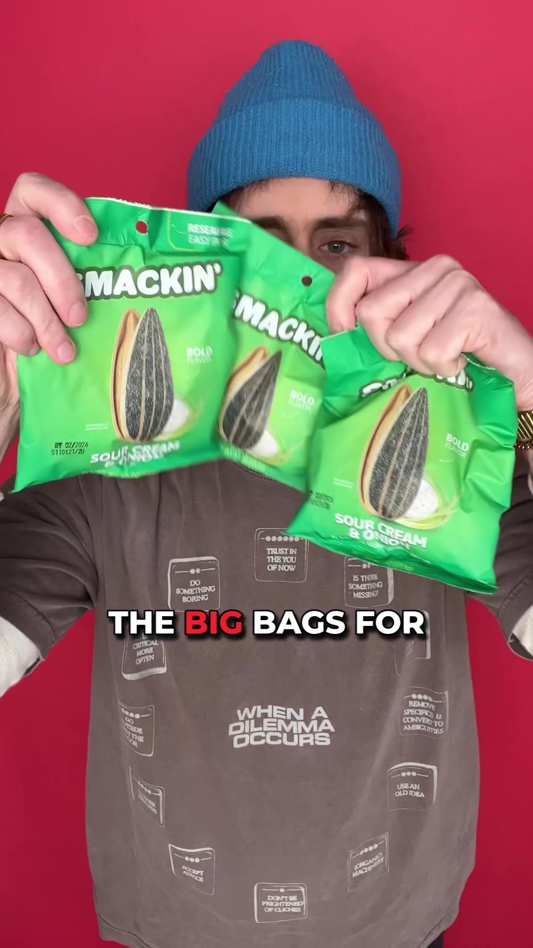 TikTok post by @dormroomdinners for Smackin' Sunflower Seeds. Caption reads: The @SMACKIN’ Sunflower Seeds Black Friday sale....