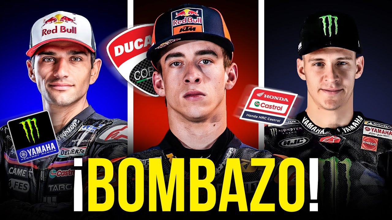 YouTube post by @NicoAbadTV for SAXX Underwear. Caption reads: MotoGP bombshell | Pedro Acosta to Ducati and....