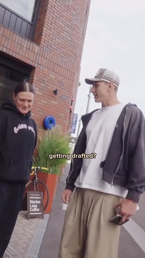 Instagram post by @aflwomens for Telstra. Caption reads: [...] the day she became pick 1 at the 2025....