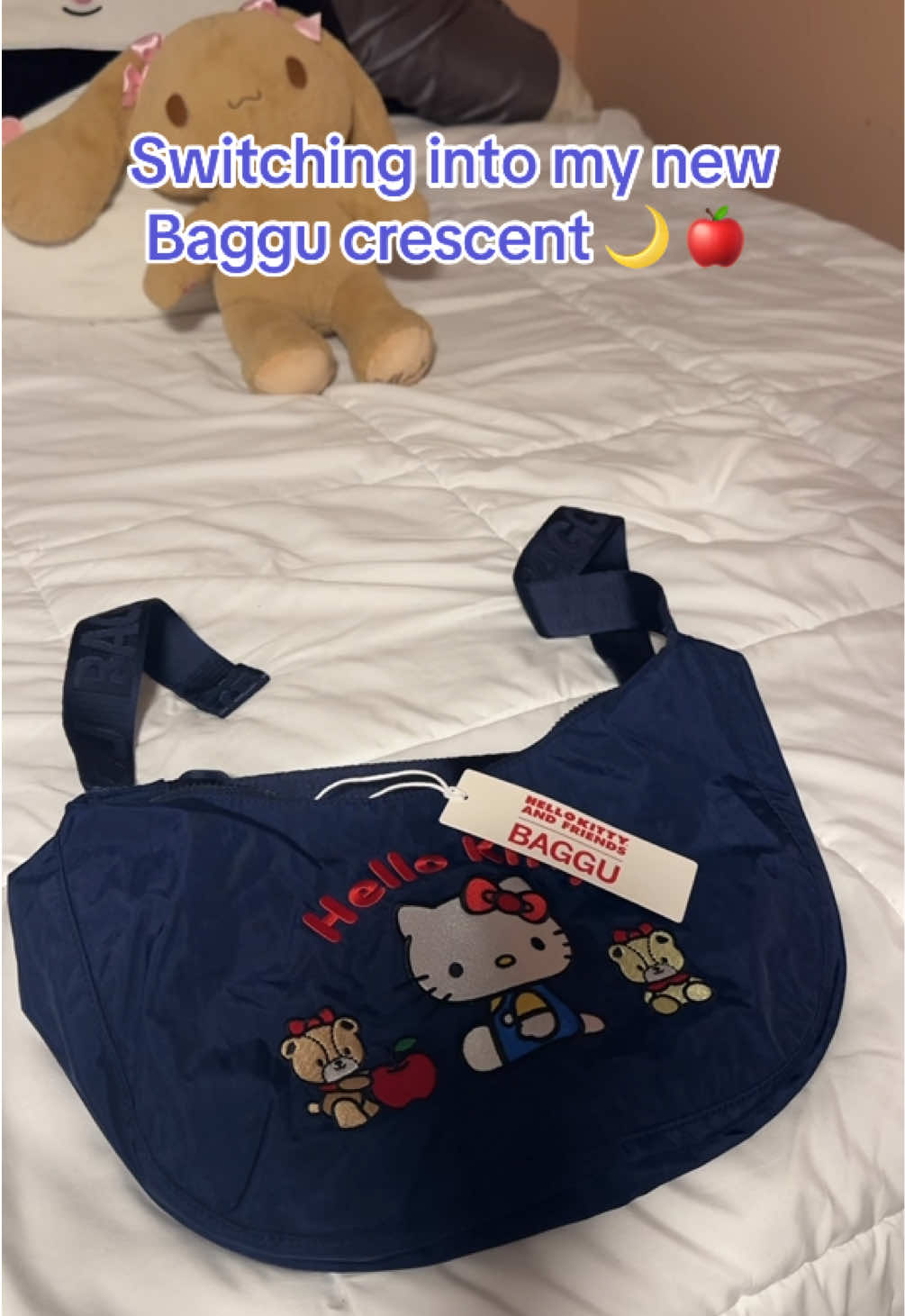 TikTok post by @lilyelz17 for BAGGU. Caption reads: Finally get the hype of the crescent....