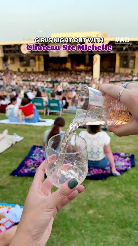 Instagram post by @s.a.foodie for Chateau Ste. Michelle Winery. Caption reads: #ad Girls night out at the Dos Equis Pavilion for....