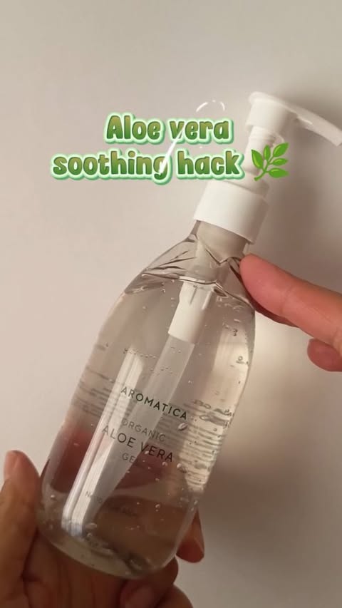 Instagram post by @marbellaalsol for AROMATICA. Caption reads: ad 🌿💚 Trying the AROMATICA Organic Aloe Vera Gel....