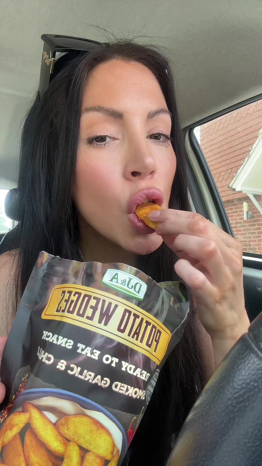 TikTok post by @milanasalerno for Broadway Candy. Caption reads: The best savoury snack, freeze dried potato wedges....