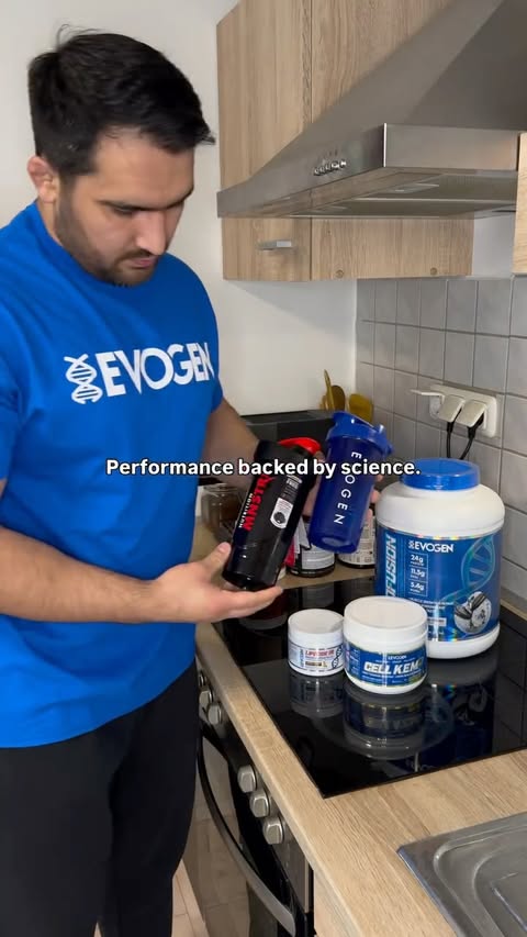 Instagram post by @heidar_alizaei for Evogen Nutrition. Caption reads: When I was in Iran, Evogen supplements were hard....