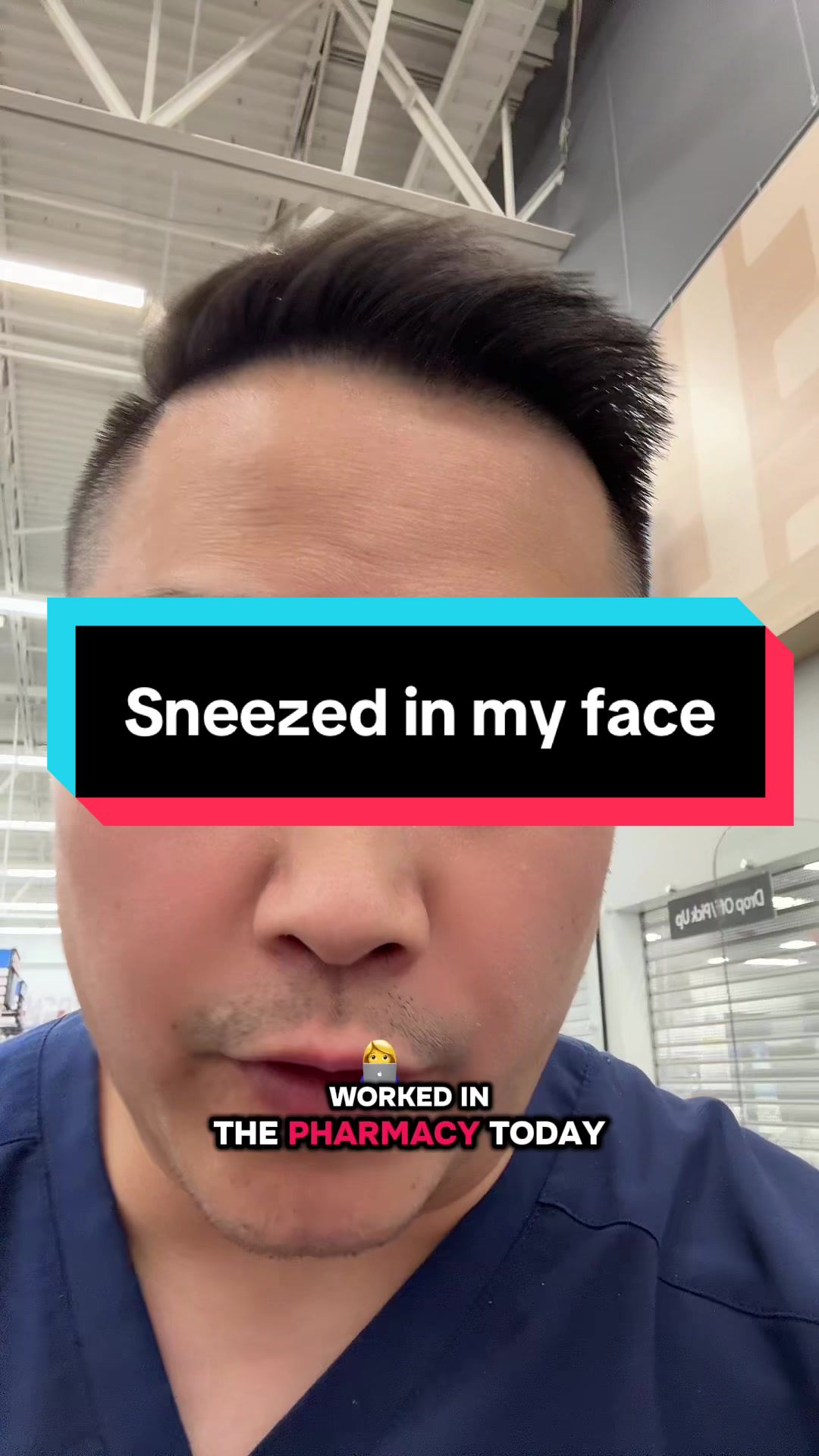 TikTok post by @rphreviews for Triquetra Health. Caption reads: What do you do if someone sick sneezes on you?....