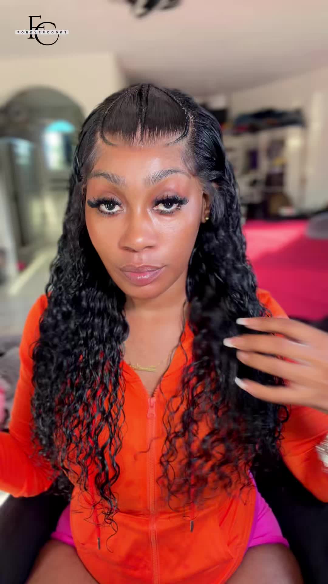 TikTok post by @forevercodes for Wiggins Hair. Caption reads: @Wiggins Hair Store  #tameikawiginfluencer....