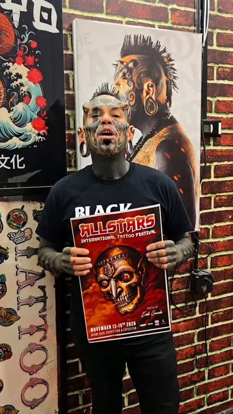Instagram post by @theallstarstattooconvention for Dynamic Color. Caption reads: [...] sponsored by @dynamiccolor @dgntattoomag....